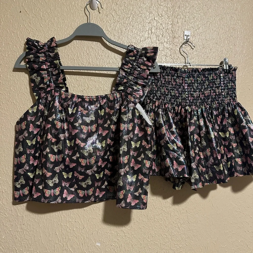 Queen of Sparkles Shorts Top Butterfly Set Size Small & XS‎ Shimmer Shine